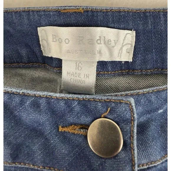 Boo Radley Ankle Jeans Zipper Pockets Moto Grunge Emo Goth Womens Size 16 - Picture 9 of 12